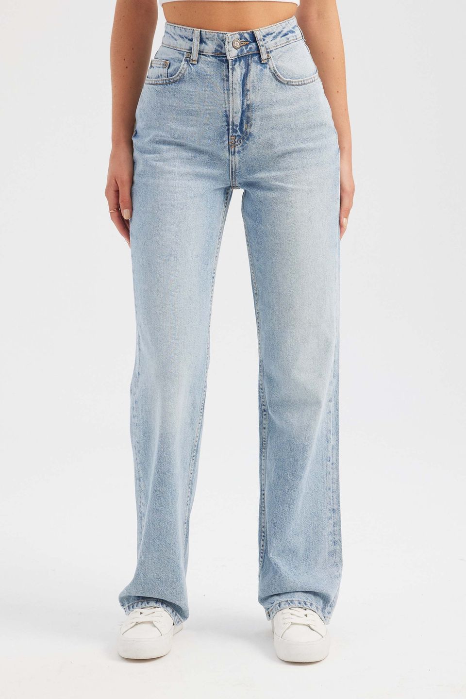 High Waist Straight Leg Jeans