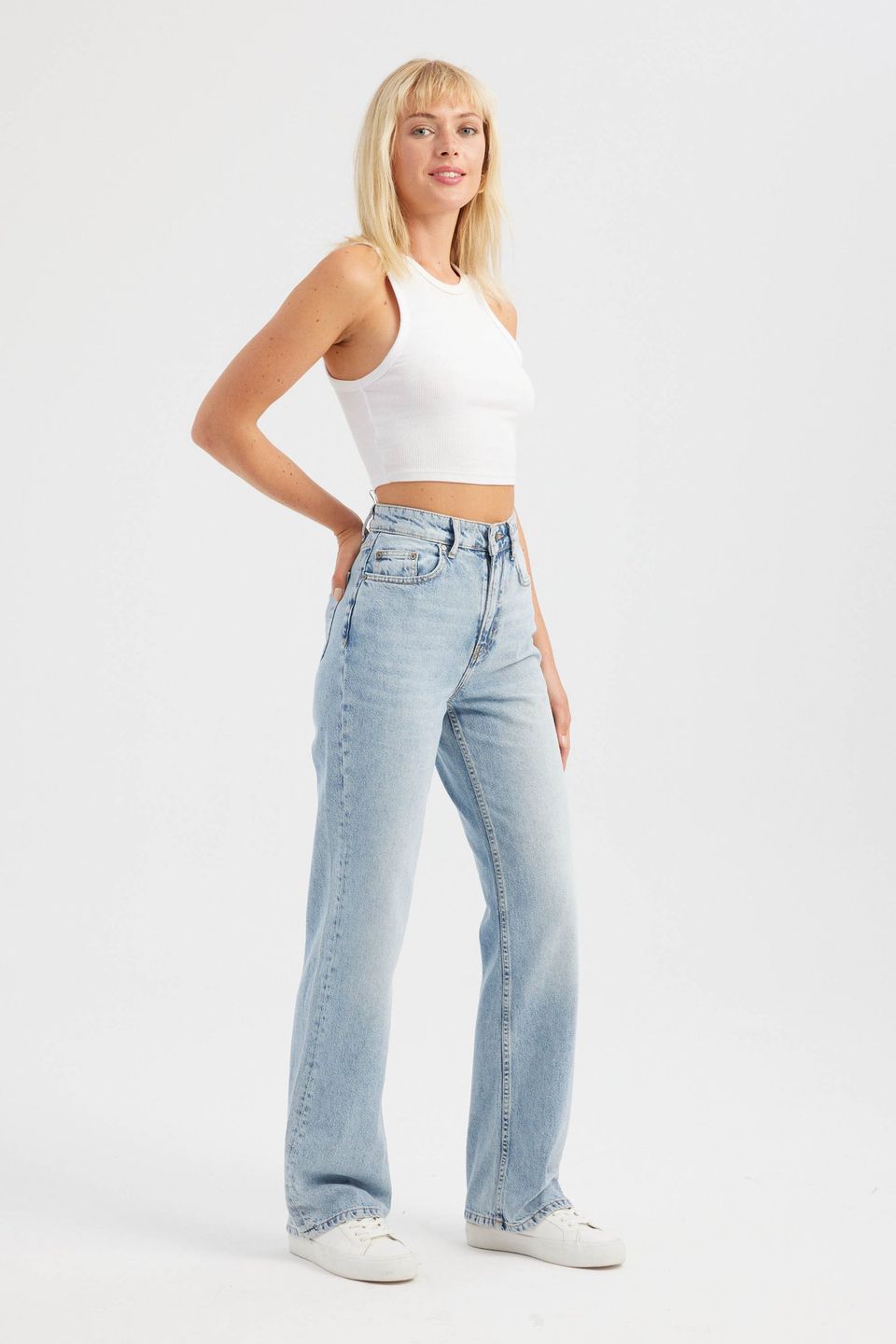 High Waist Straight Leg Jeans