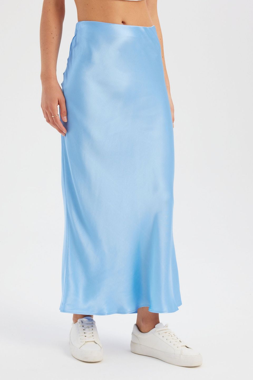 Satin High Waist Maxi Skirt