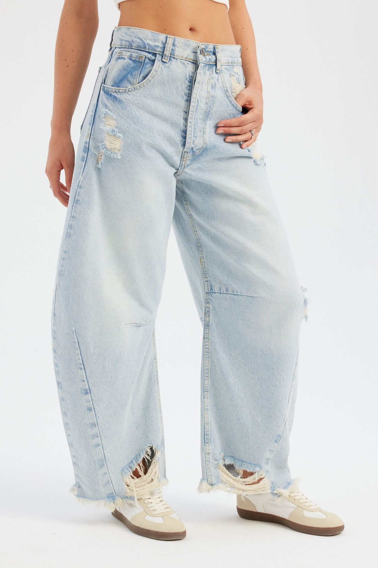 High Waist Ripped Baggy Jeans