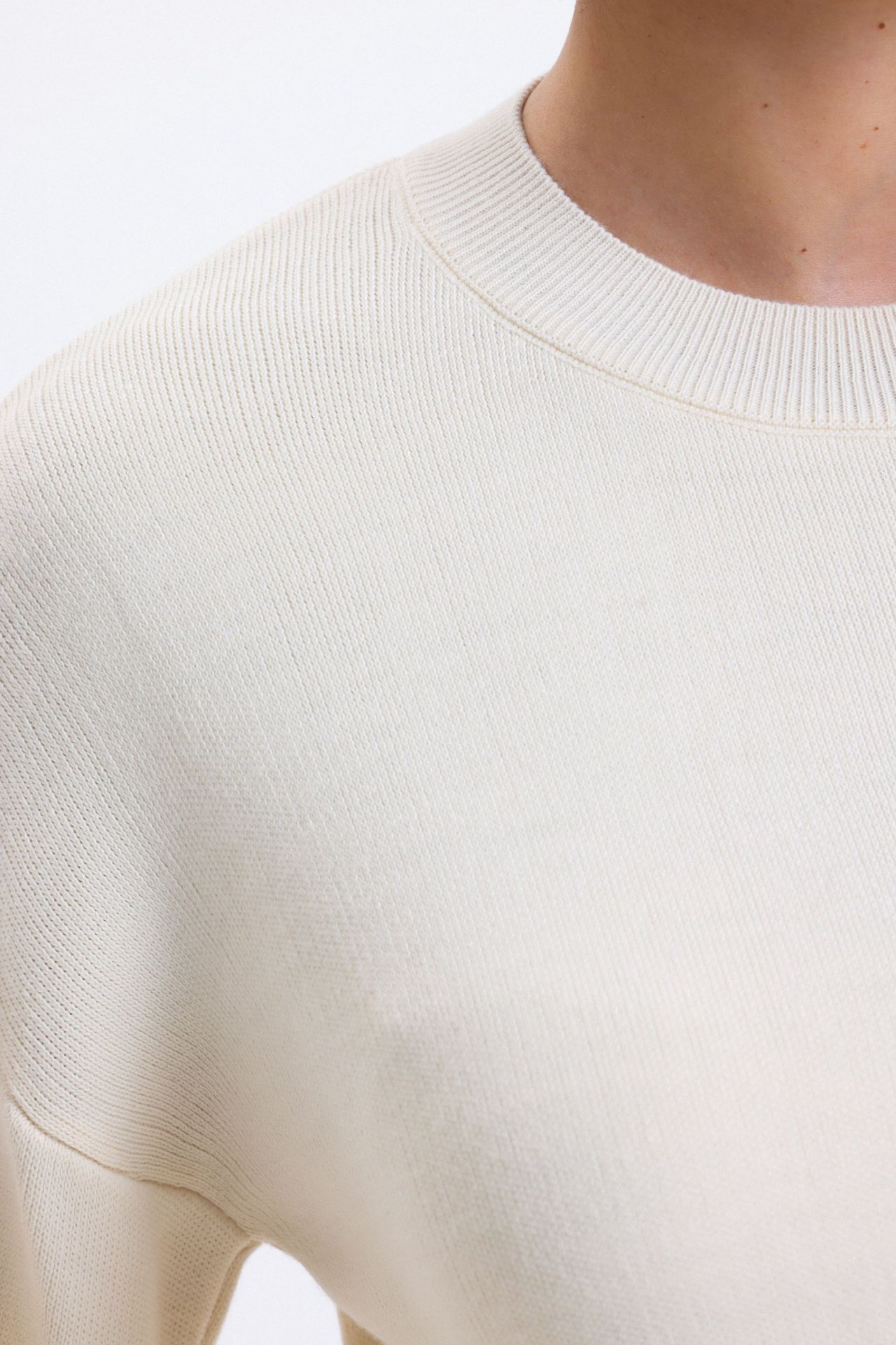 2 Pieces: Crew Neck Knitted Sweater & High Waist Straight Leg Trousers