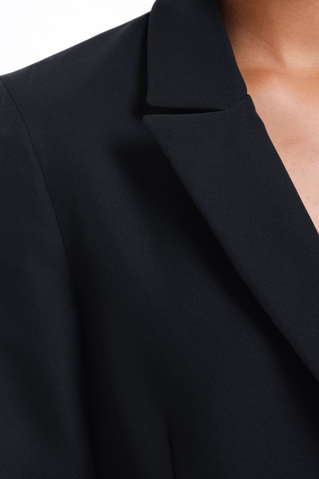 2 Pieces: Collar Pocket Blazer & Mid Rise Wide Leg Trousers