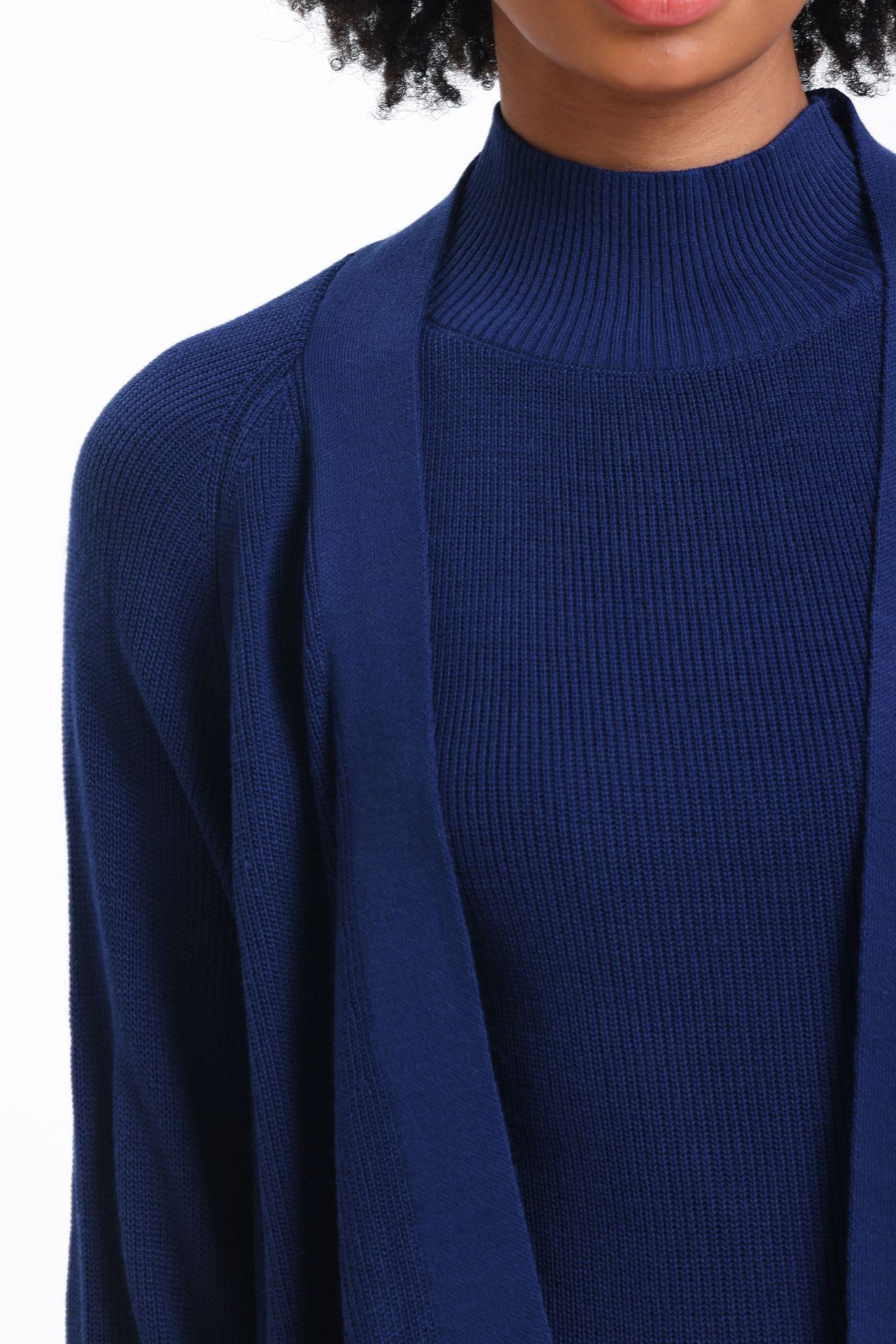 3 Pieces: Knitted Pocket Oversized Cardigan & High Neck Sleeveless Top & High Waist Straight Leg Trousers