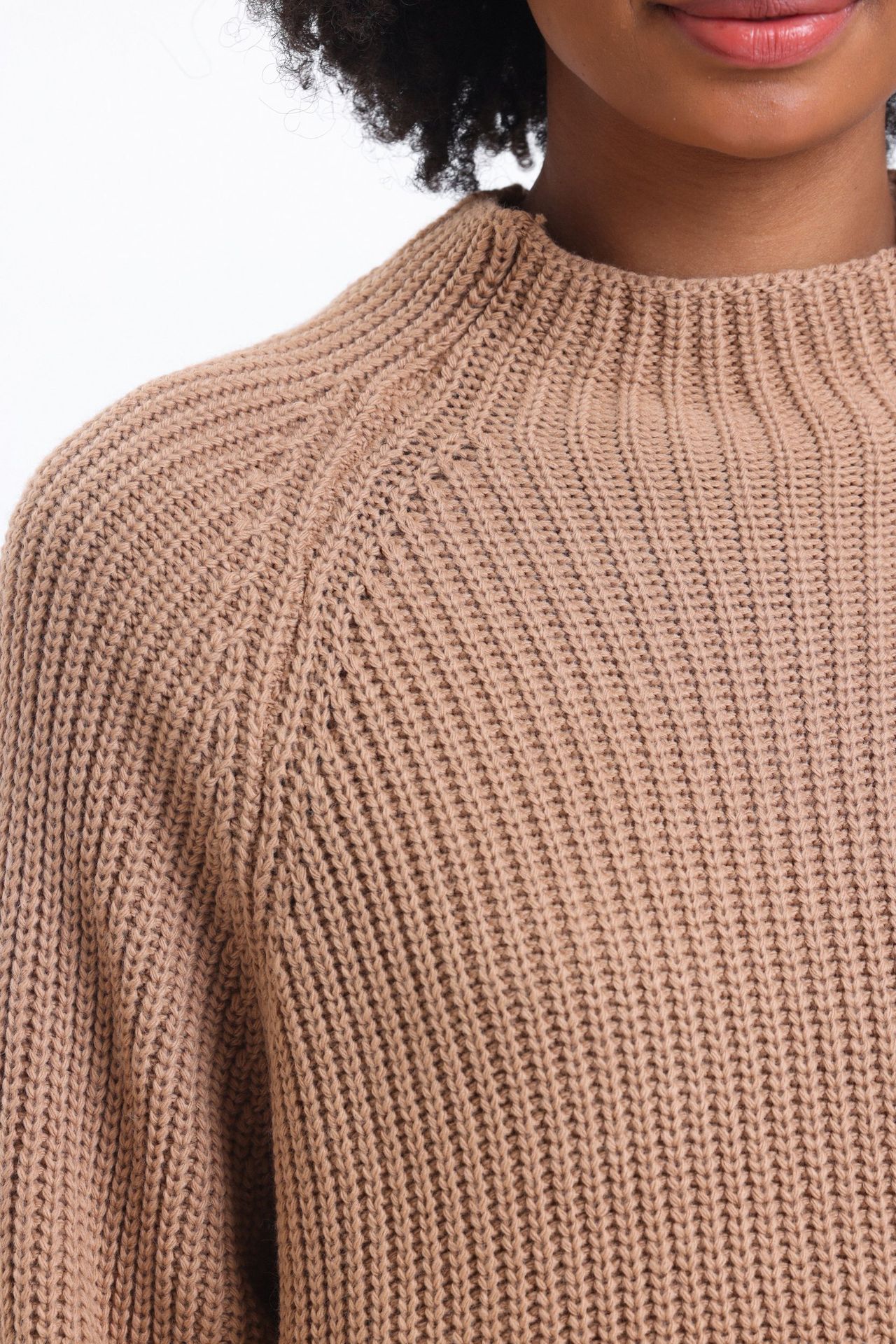 2 Pieces: High Neck Knitted Sweater & High Waist Skater Skirt