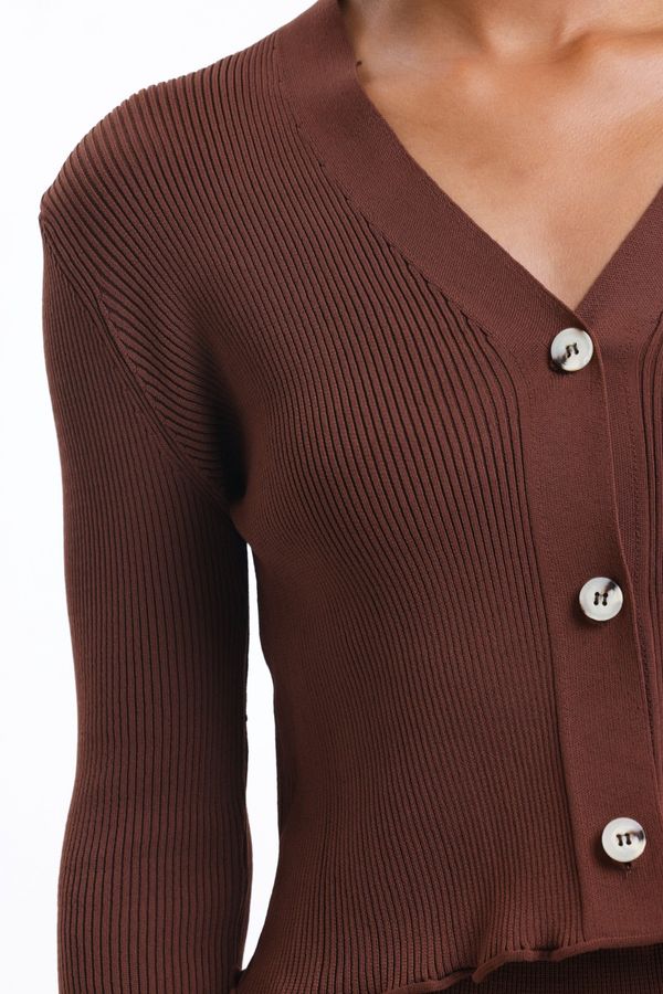 V Neck Cardigan, Cropped Tank Top & High Waist Maxi Skirt Set 7