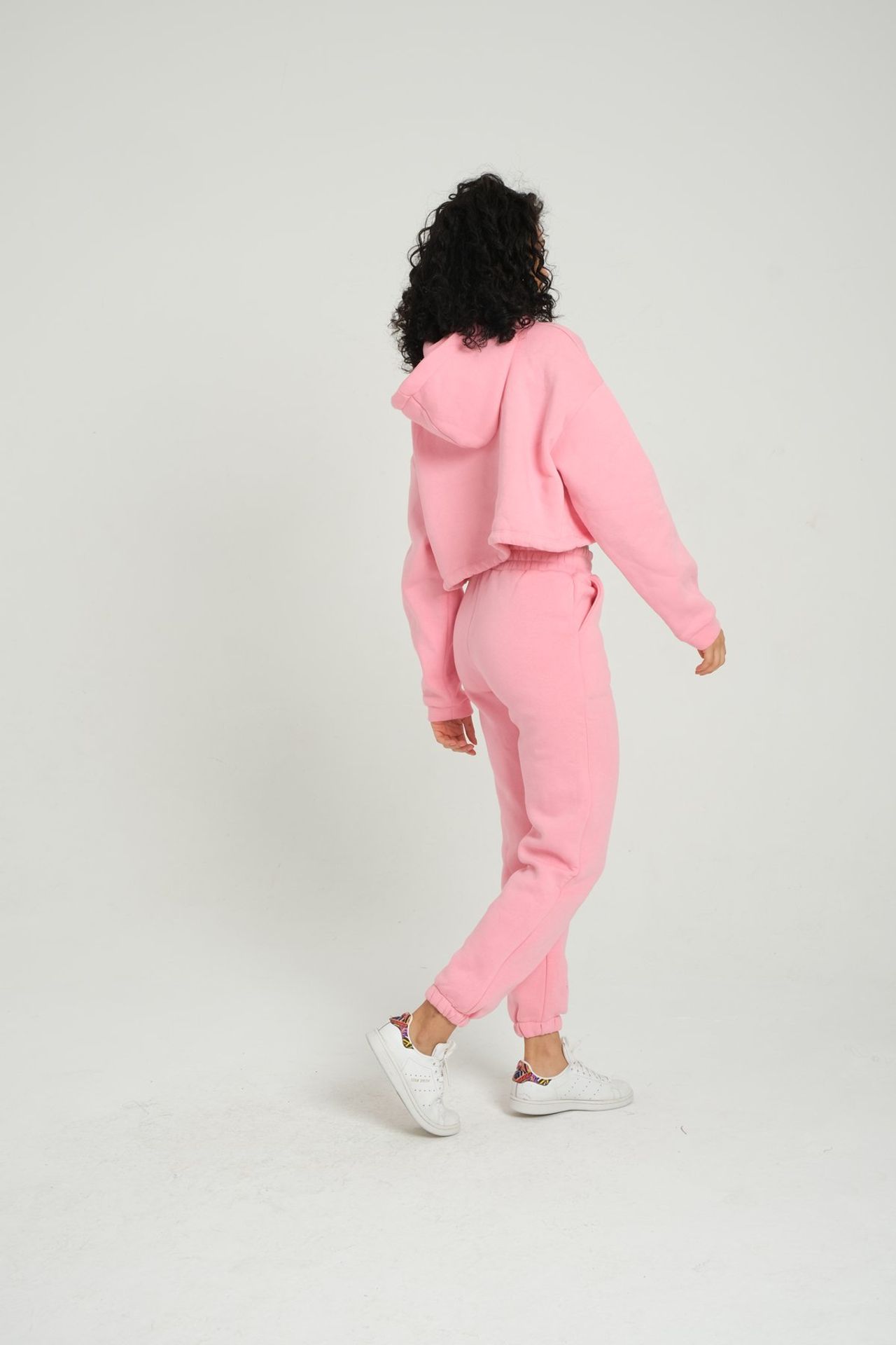2 Pieces: Drawstring Oversized Hoodie & High Waist Elastic Waist Jogger