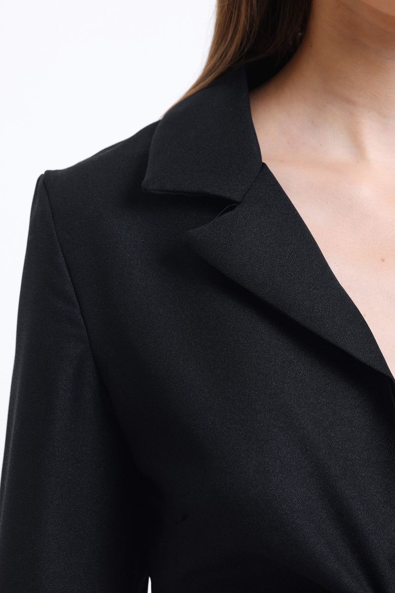 Cropped Shirt & High Waist Trousers with Tie Up Detail 8