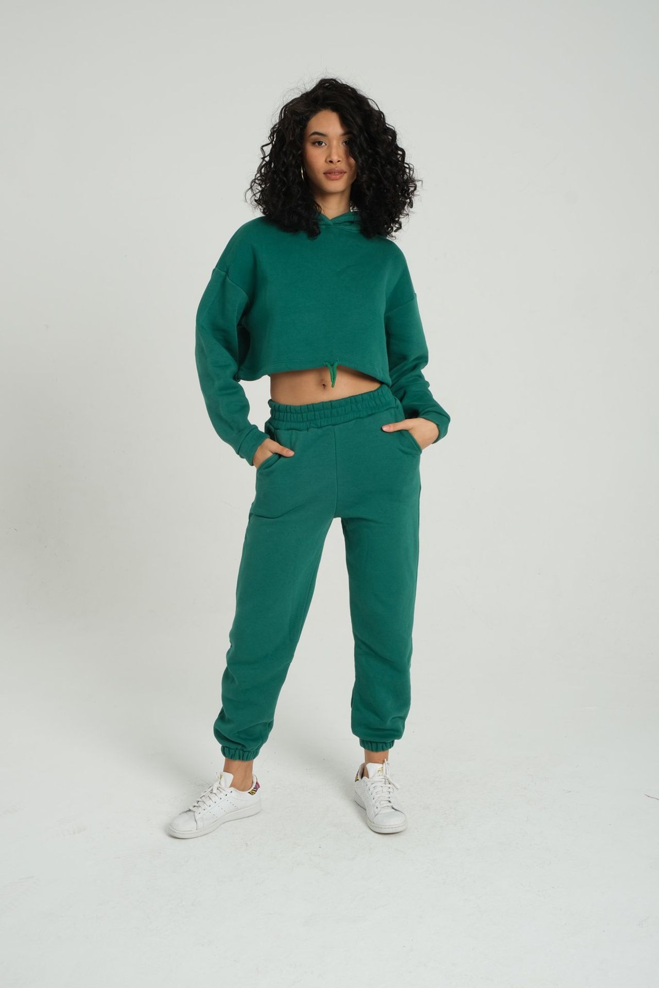 2 Pieces: Drawstring Oversized Hoodie & High Waist Elastic Waist Jogger