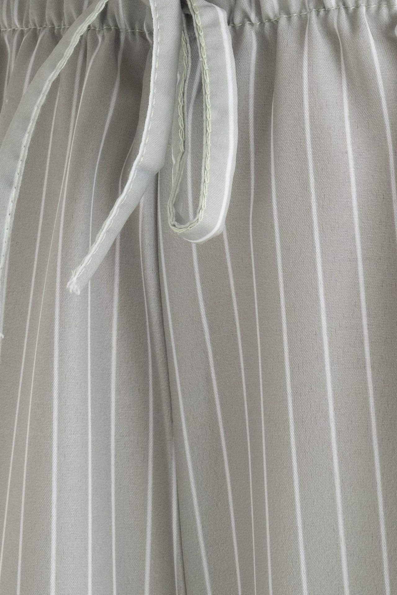 2 Pieces: Striped Pocket Cropped Shirt & Striped High Waist Drawstring Super Wide Leg Trousers
