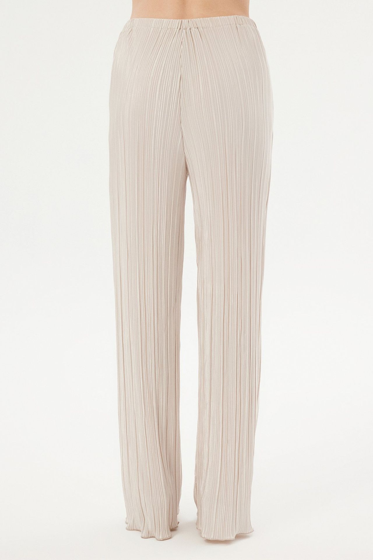 High Neck Halter Pleated Blouse & Palazzo Trousers Coord