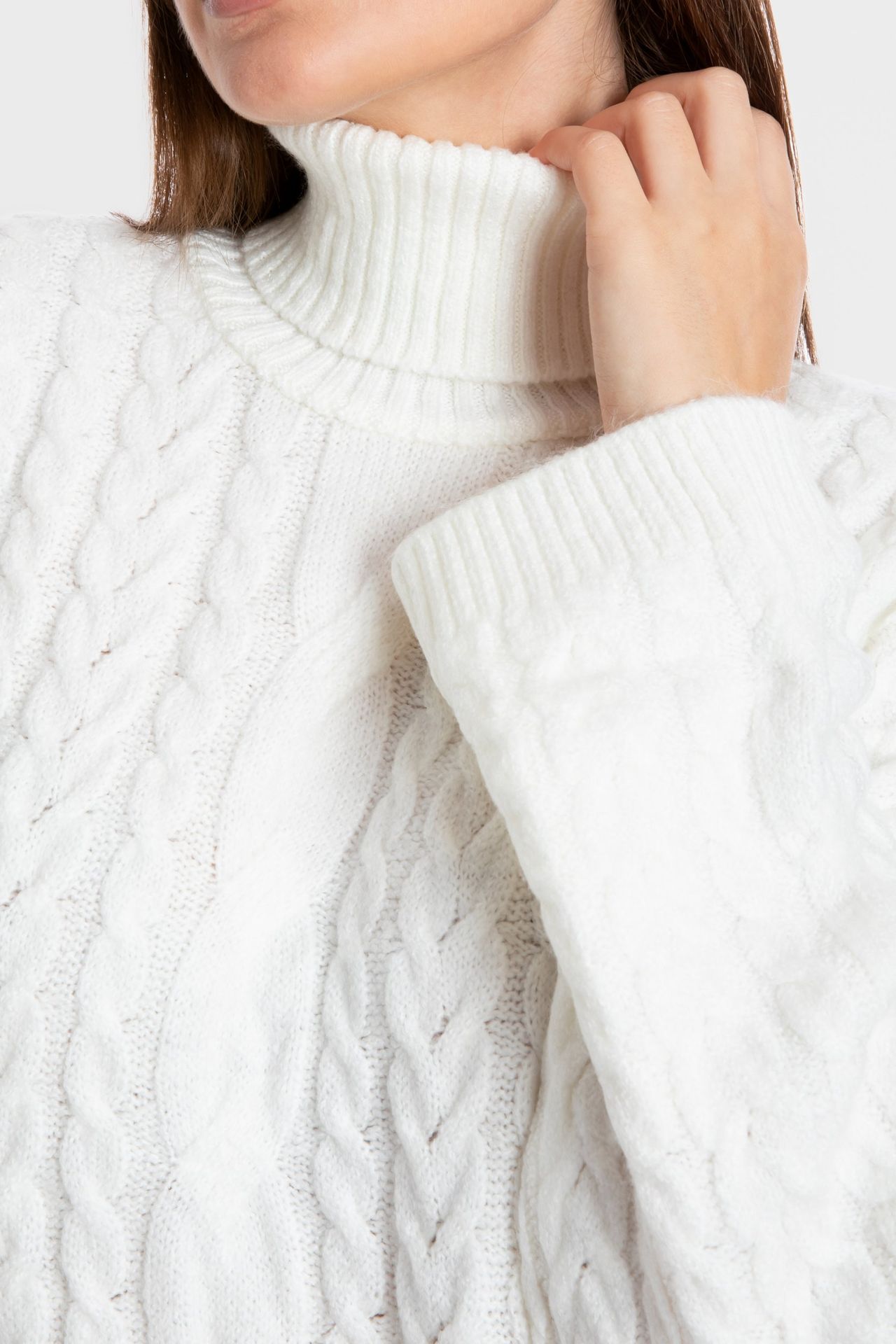 Knitted Turtleneck Long Sleeve Mini Dress