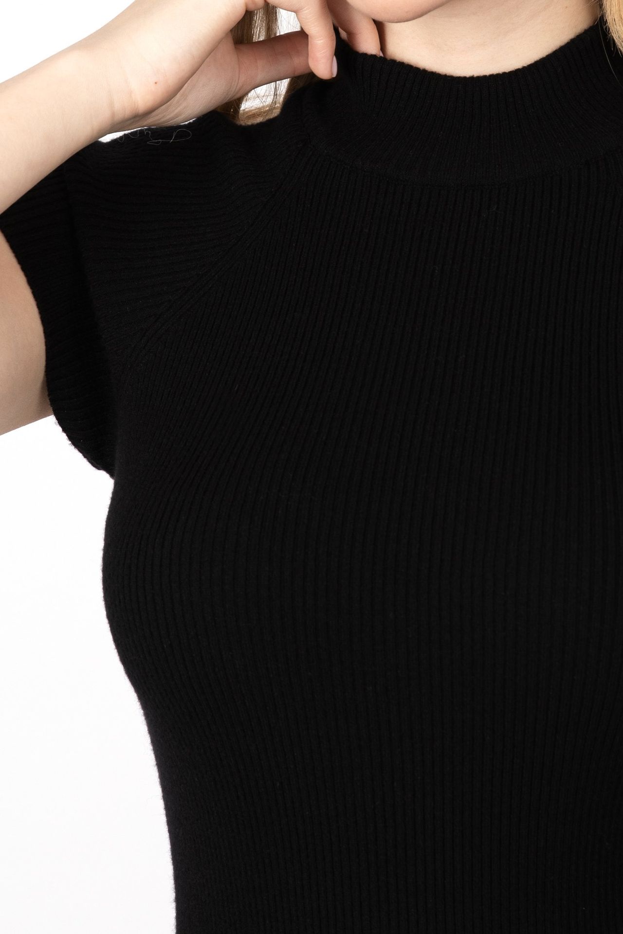 Knitted High Neck Midi Casual Dress