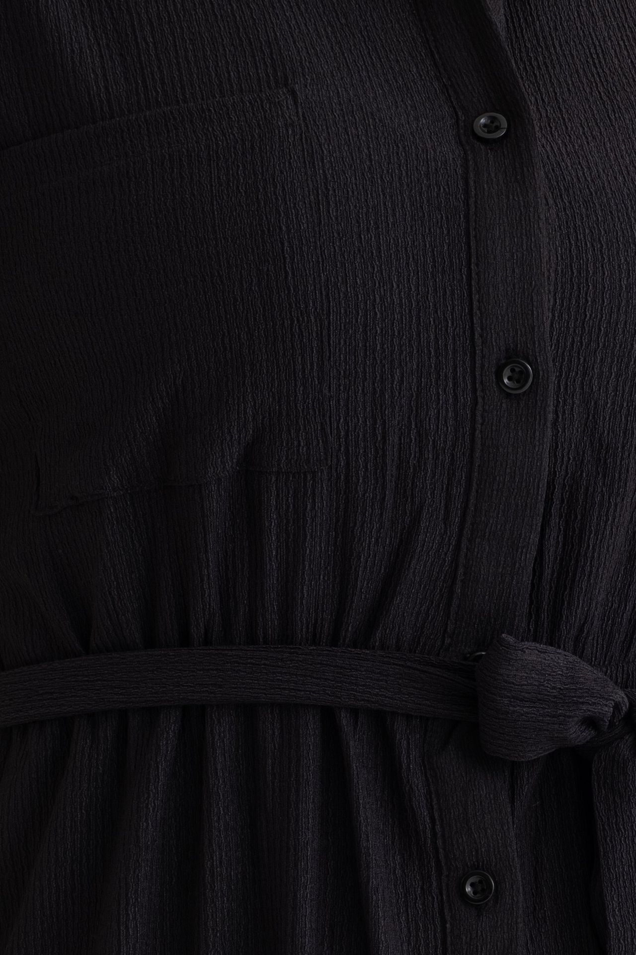 Midi Belted Shirt Dress with a Front Slit