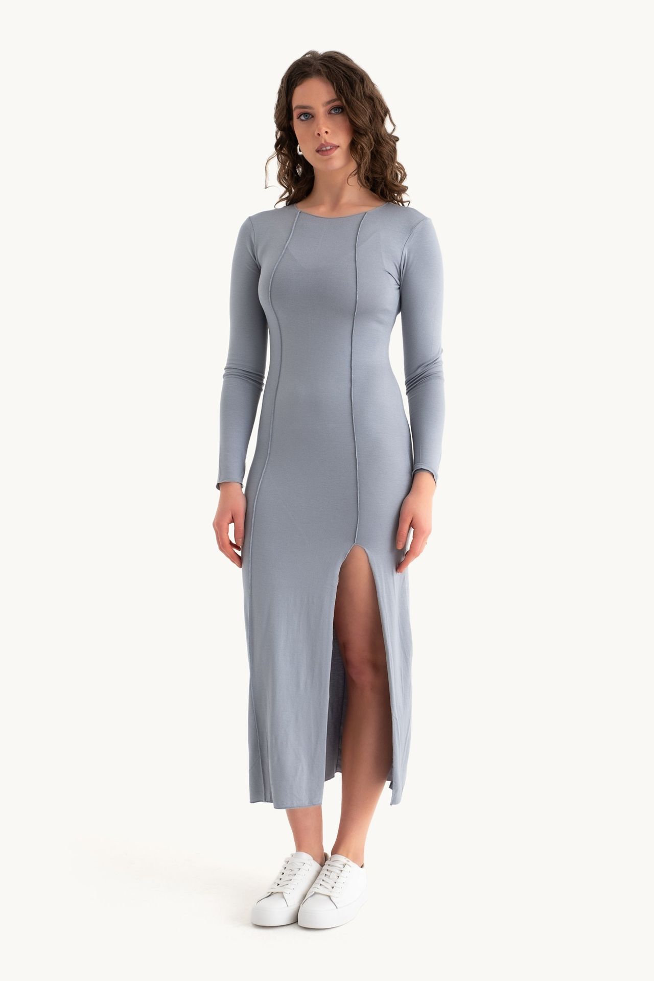 Round Neck Maxi Basic Dress