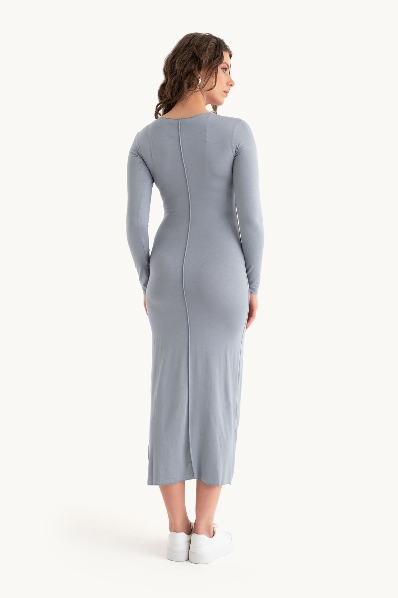 Round Neck Maxi Basic Dress
