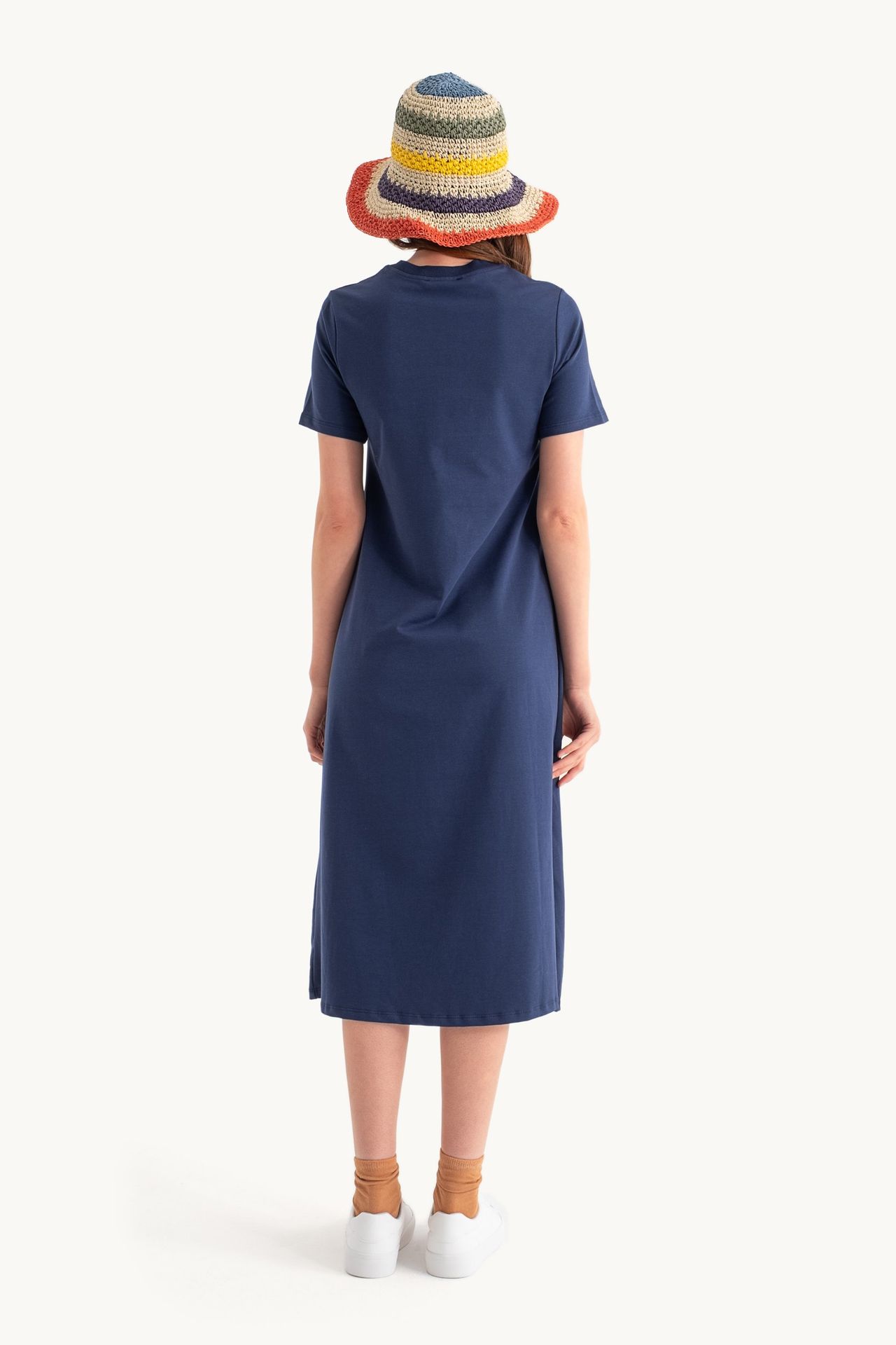 Crew Neck Midi Basic Dress