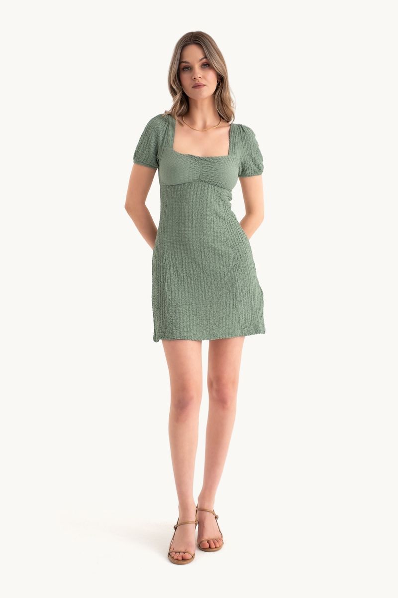 Square Neck Mini Dress with a Back Cut Out 1