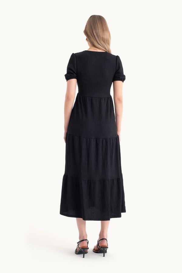 V Neck Tiered Maxi Casual Dress 4