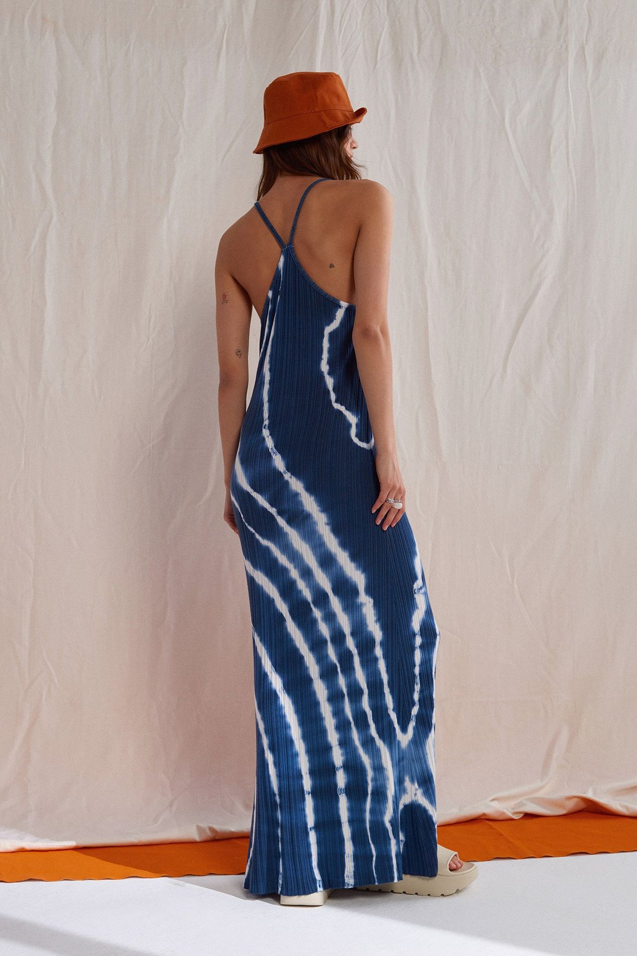 Knitted Tie dye Spaghetti Strap Maxi Dress