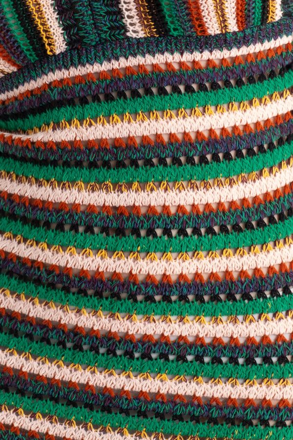 Knitted Striped V Neck Maxi Dress 5