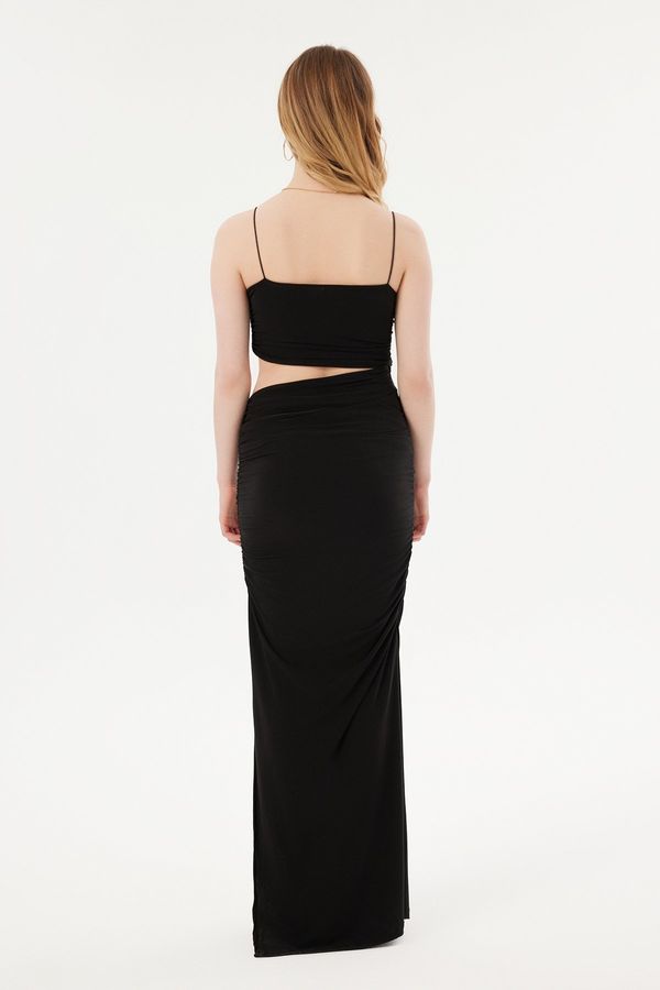 Spaghetti Strap Asymmetrical Side Cut Out Maxi Dress 4