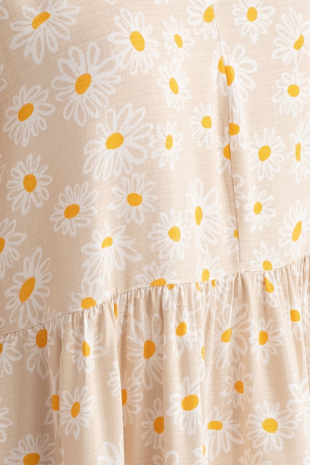 Floral V Neck Tiered Puff Sleeves Mini Dress
