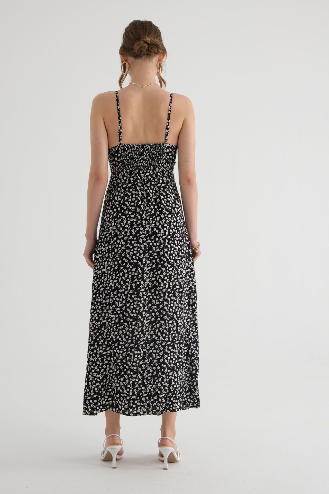 Floral Sweetheart Neck Spaghetti Strap Maxi Dress
