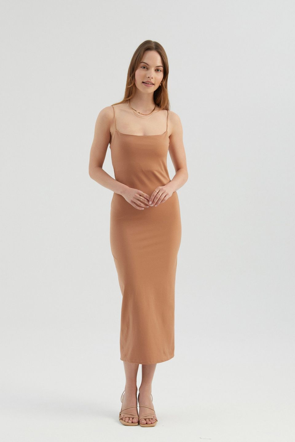 Spaghetti Strap Midi Bodycon Dress
