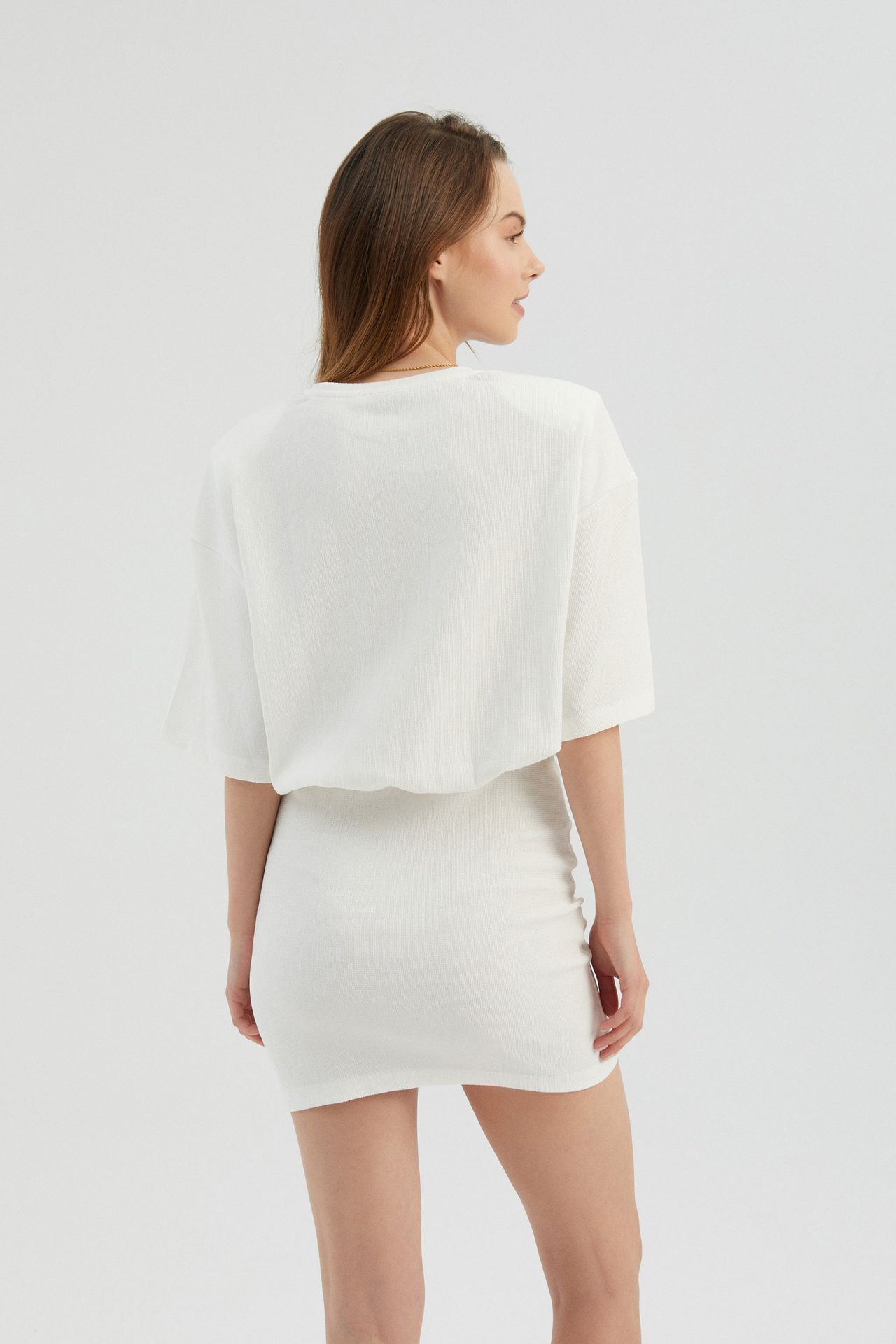 Round Neck Short Sleeve Mini T-shirt Dress