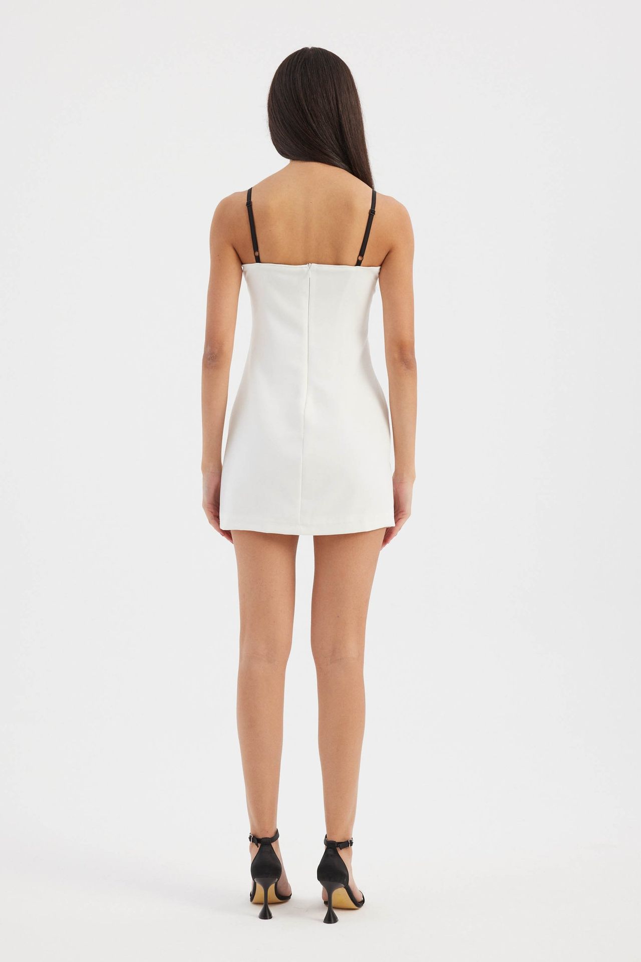 Sweetheart Neck Spaghetti Strap Mini Bodycon Dress with a Lace Detail