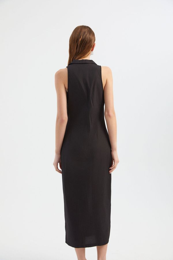 Polo Neck Zip-up Maxi Dress 5