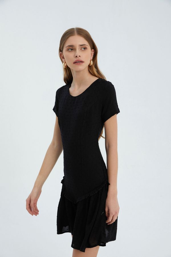 Round Neck Ruffle Short Sleeve Mini Dress 5