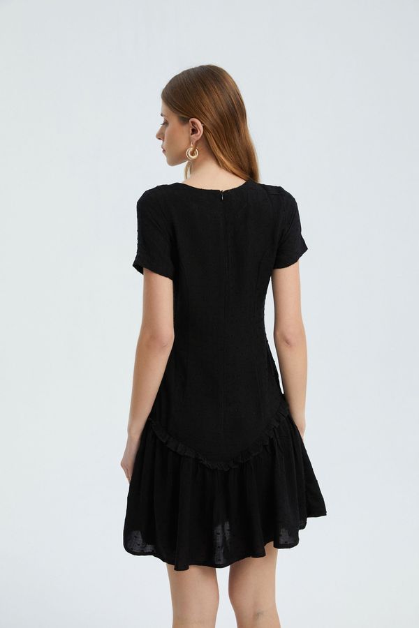 Round Neck Ruffle Short Sleeve Mini Dress 6