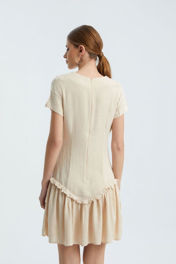Round Neck Ruffle Short Sleeve Mini Dress 4