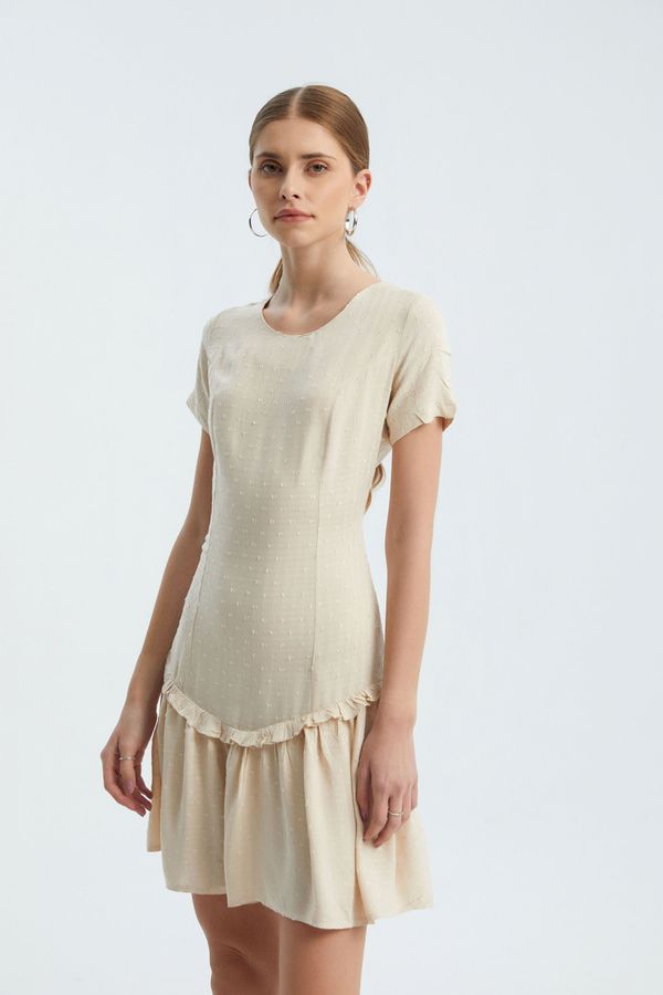 Round Neck Ruffle Short Sleeve Mini Dress 1