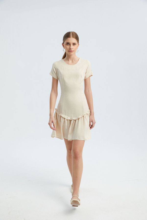 Round Neck Ruffle Short Sleeve Mini Dress 2