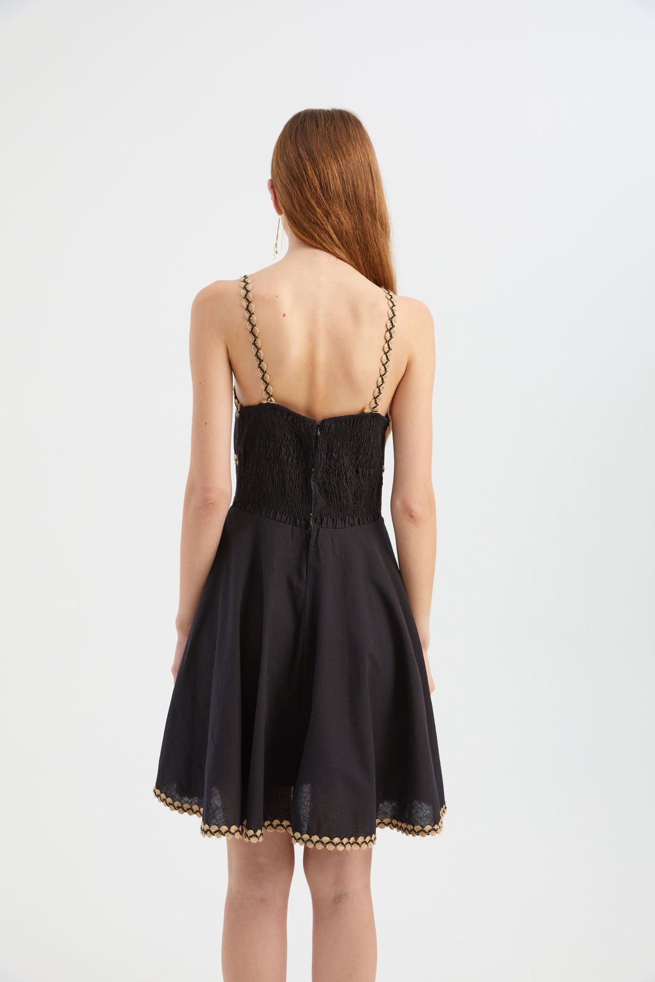 Square Neck Spaghetti Strap Mini A-line Dress
