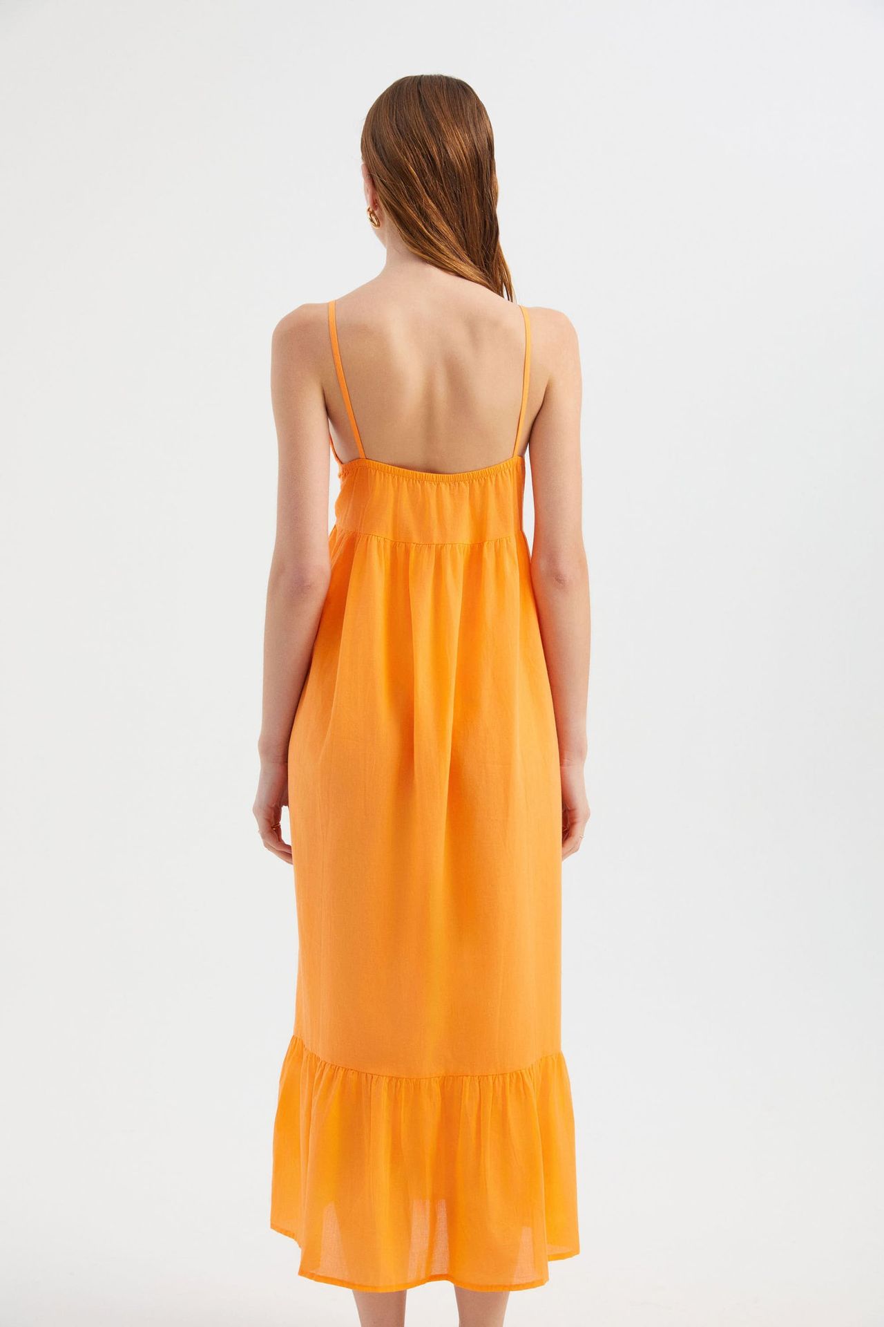 V Neck Spaghetti Strap Tiered Maxi Dress