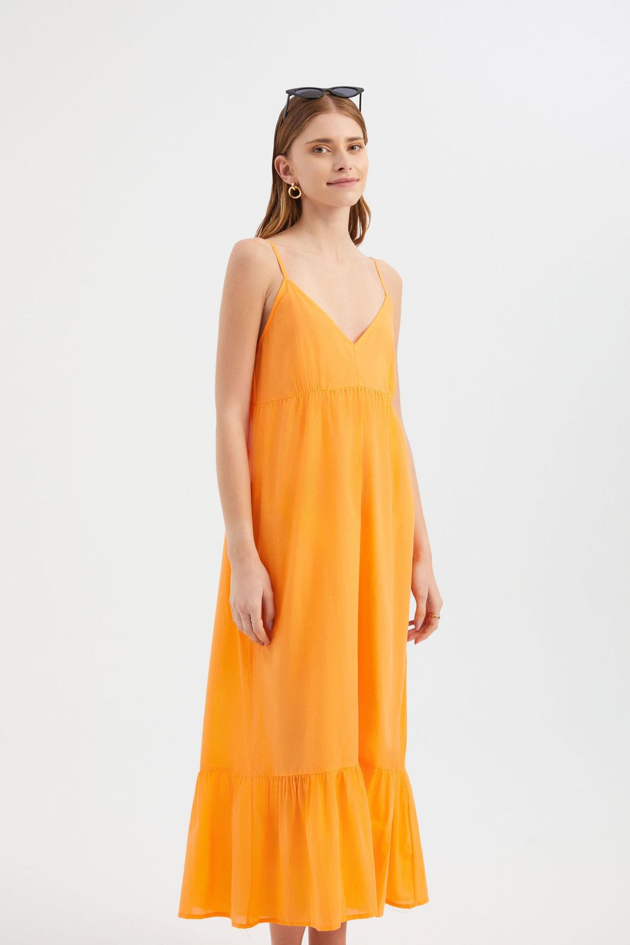 V Neck Spaghetti Strap Tiered Maxi Dress