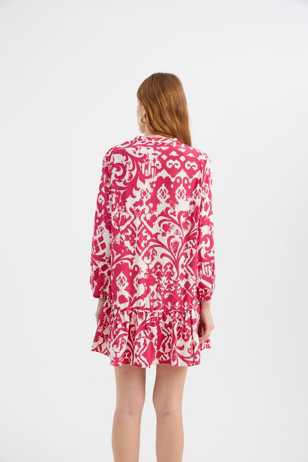 Pleated Mini Boho Dress 4