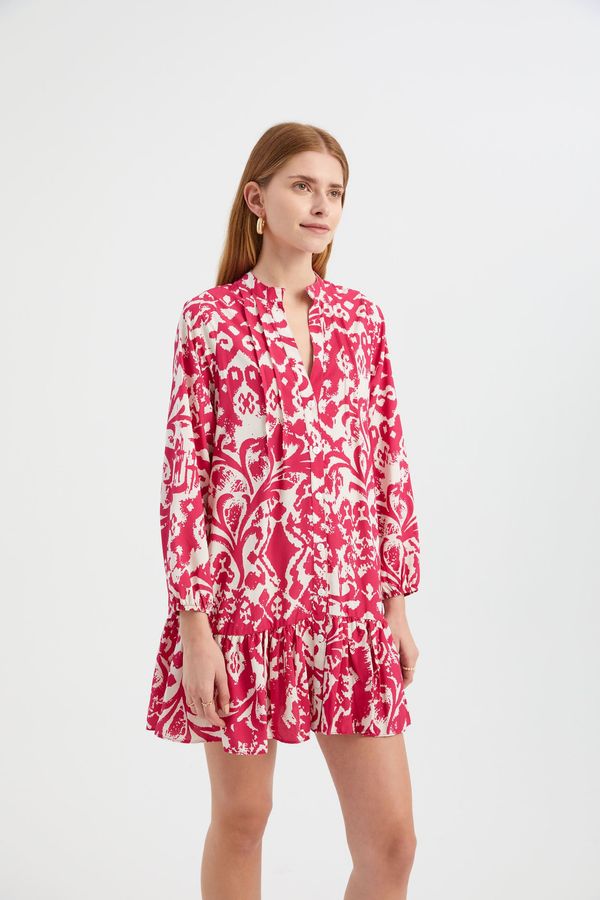 Pleated Mini Boho Dress 2