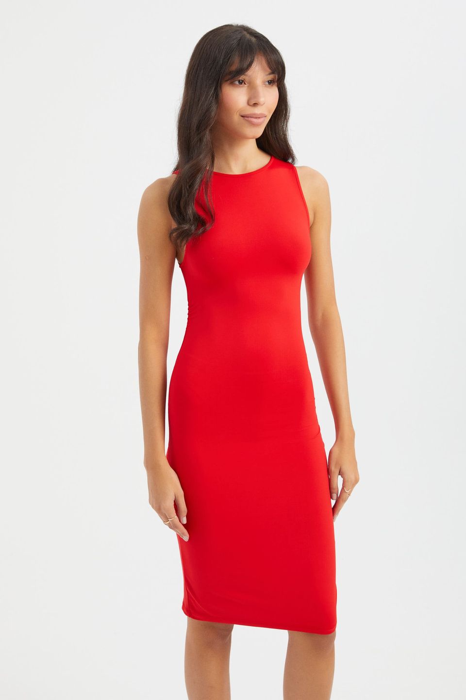 Round Neck Sleeveless Mini Bodycon Dress