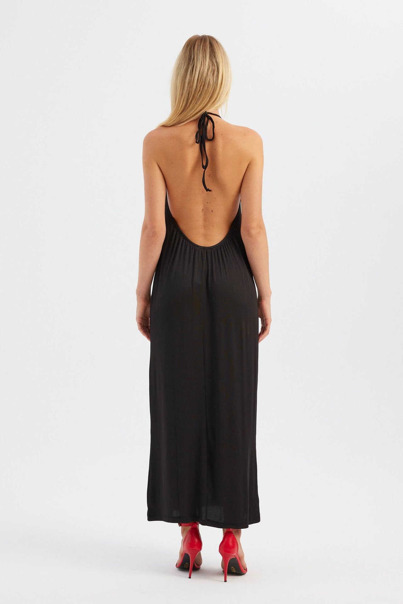 Halter Neck Backless Maxi Dress