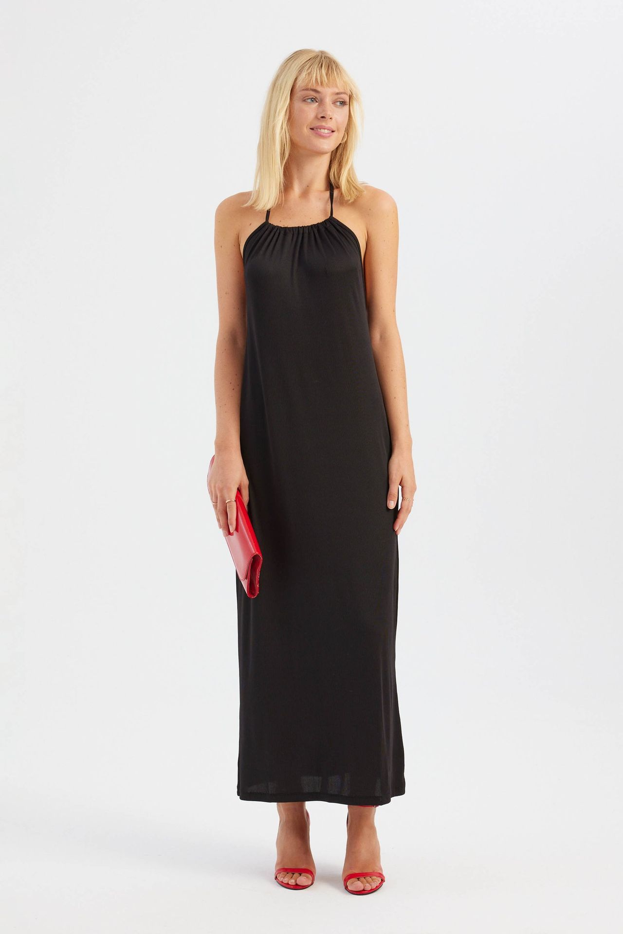 Halter Neck Backless Maxi Dress