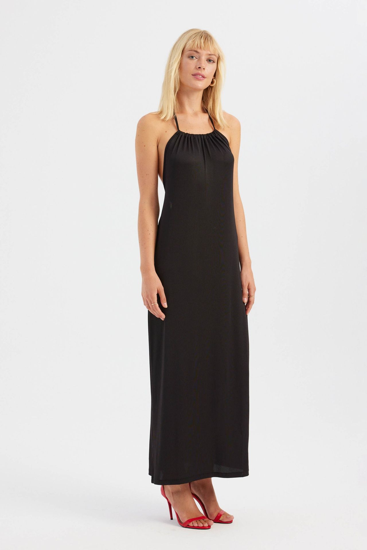 Halter Neck Backless Maxi Dress