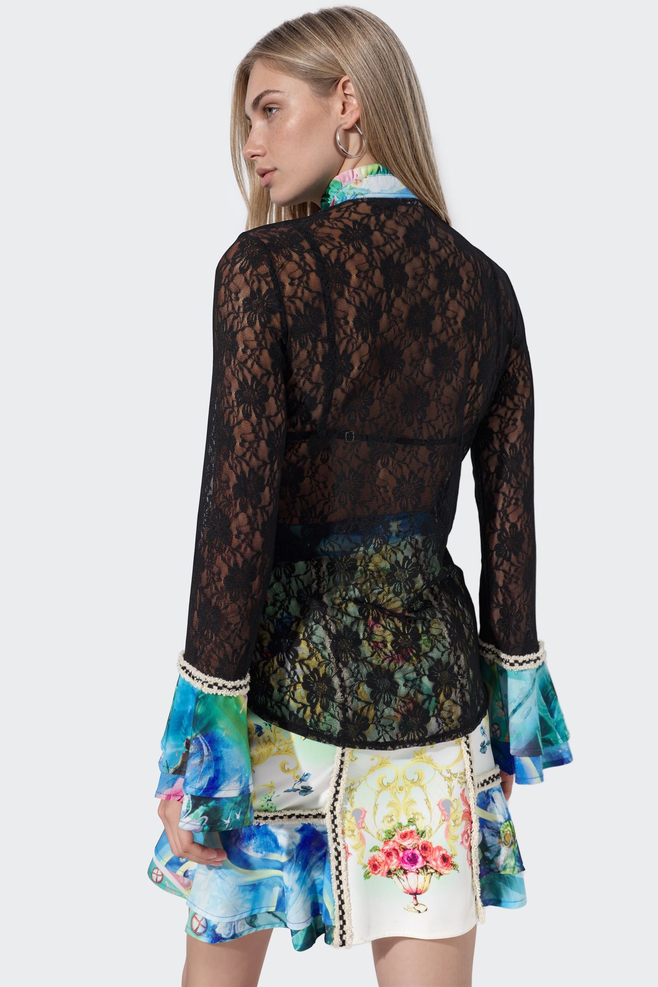 MSN Floral Belted Blouse And Skirt Set 3