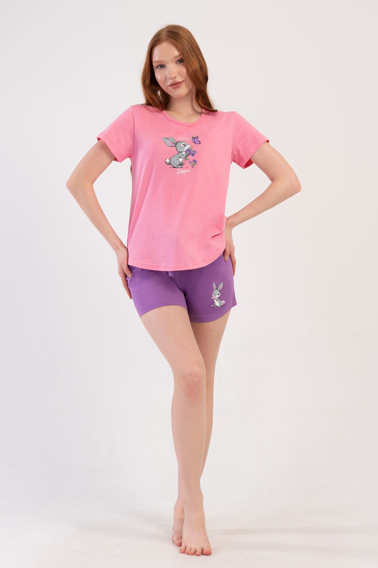YAKE İki Parçalı Baskılı Pijama Takımı 1