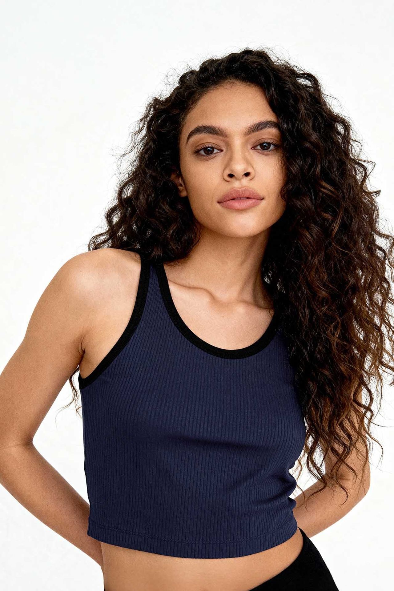 TOMMY Ribbed Sleeveless Crop Top 1