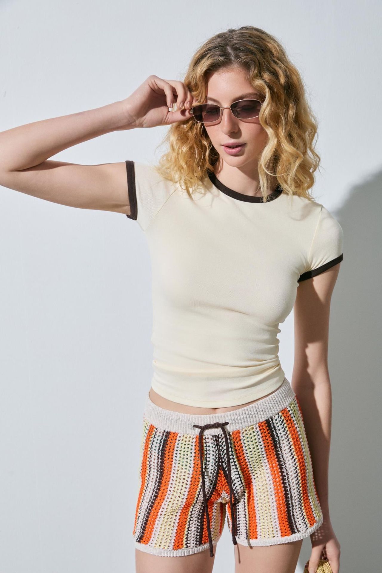 GRIMELANGE Crop Slim Fit Crew Neck T-Shirt 2