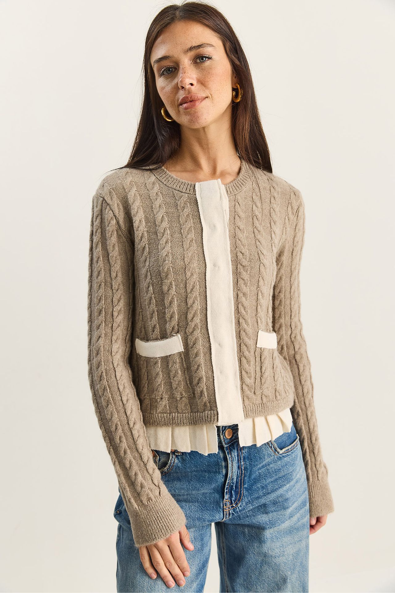 LUCCI Hair Beard Patterned Knit Cardigan 1